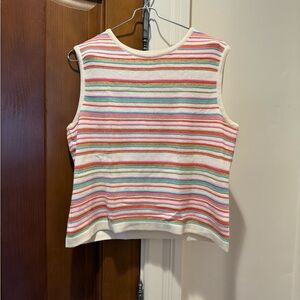 St. John Sport by Marie Gray Multi Color Striped Tank Top